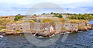 Bastions of finnish fortress Suomenlinna in Helsinki, Finland