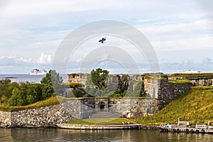 Bastions of finnish fortress Suomenlinna in Helsinki, Finland