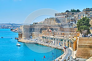 The bastions and ramparts of Valletta, Malta