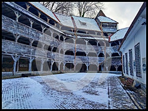 Bastionul Tesatorilor in winter mood. The weaver's bastion. Winterfell like Brasov