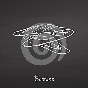 Bastone food sketch on chalkboard photo