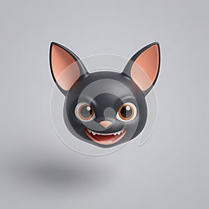 Bat 3D vector Emoji icon illustration, funny little animals, Cute Bat on a white background