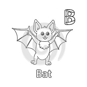 Bat Alphabet ABC Coloring Page B