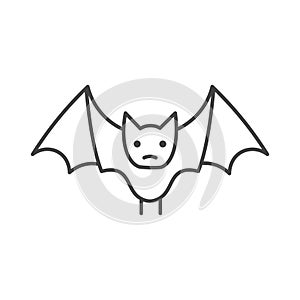 Bat animal outline vector icon. Halloween and holiday, flying animal. Isolated vector illustration