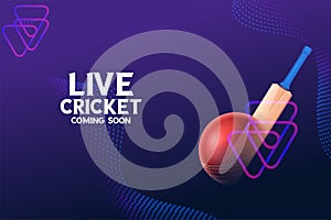 bat and ball of cricket championship on sports background photo