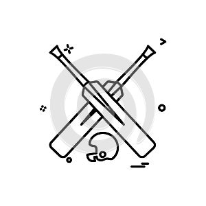 bat bats helmet cricket icon vector design