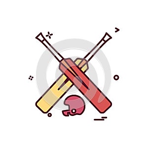 bat bats helmet cricket icon vector design