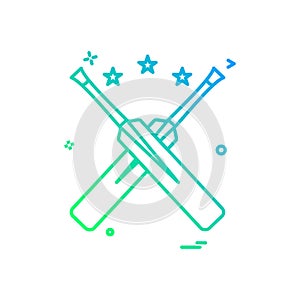 Bat bats star cricket icon vector design