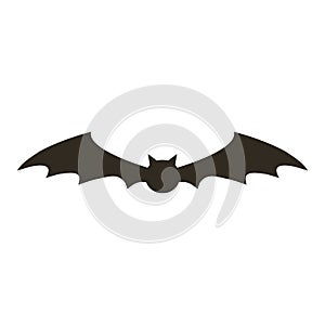 Bat black fly silhouette isolated icon vector