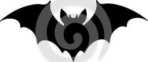 bat Black Silhouette Generative Ai photo