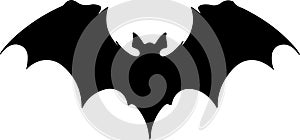 bat Black Silhouette Generative Ai photo