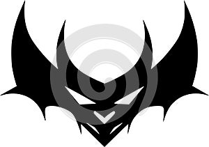 Bat - black and white isolated icon - vector illustration photo