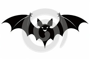 Bat with fangs on its wings and large black face. Generative AI