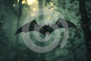 bat flying in dark . Generative AI