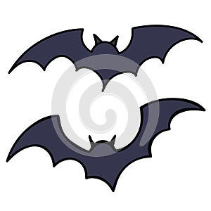 Bat flying halloween set isolated icon vector illustration design on white background.