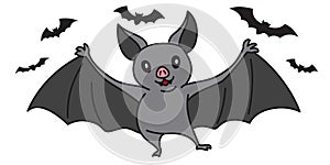 Bat Halloween icon Dracula cartoon illustration doodle
