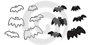 Bat  icon logo Halloween symbol dracula Vampire ghost character cartoon doodle illustration design