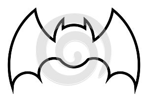 bat icon outline stencil silhouette vector design photo