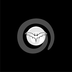 Bat illustration logo icon isolated on dark background