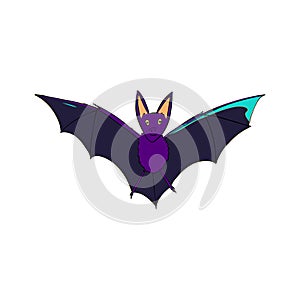 Bat is a nocturnal animal. A symbol of Halloween. The bat in flight