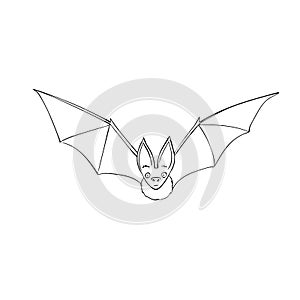 Bat is a nocturnal animal. A symbol of Halloween. The bat in flight