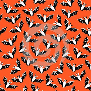 Bat seamless pattern, halloween vector illustration