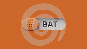 bat sign on slide switch spelling concept, slide switch spelling.