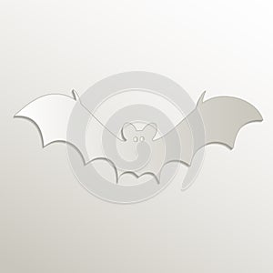 Bat symbol icon, card paper 3D natural