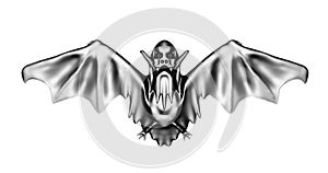 Bat vampire 3D illustration isolated on white background.