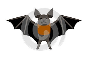 Bat. Vampire bat vector illustration scary halloween flying isolated icon