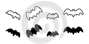 bat vector icon Halloween doodle character cartoon flying logo illustration