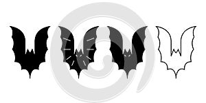 Bat vector icon logo Halloween symbol dracula Vampire ghost character cartoon doodle sign illustration design