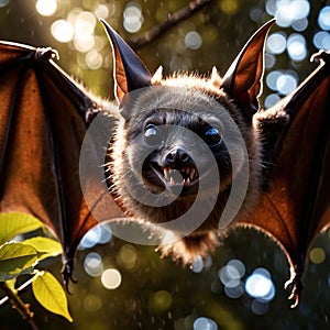 Bat wild animal living in nature, part of ecosystem