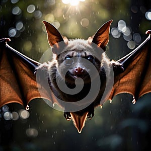 Bat wild animal living in nature, part of ecosystem