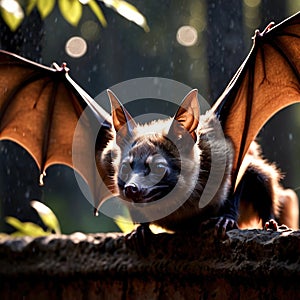 Bat wild animal living in nature, part of ecosystem