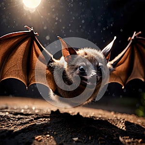 Bat wild animal living in nature, part of ecosystem