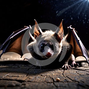 Bat wild animal living in nature, part of ecosystem