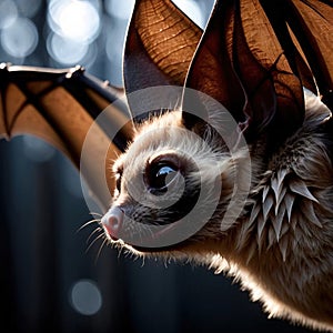 Bat wild animal living in nature, part of ecosystem