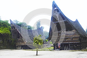Batak architecture, Simanindo, Samosir Island, Lake Toba, Sumatra Island, Indonesia