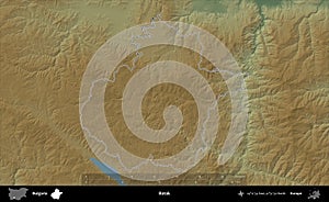 Batak outlined, Bulgaria. Physical