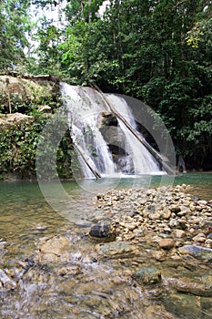 Batanta waterfall in Raja Ampat, vertical