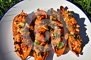 Batat grilled sweet potatoes on a plate