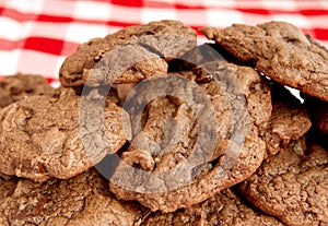 Batch of double chocolate cookies