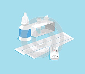 Antigen test home kit flat vector