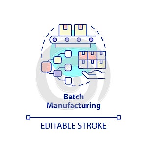 Batch manufacturing concept icon