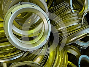 A batch of sulfur oxidated anodized aluminium parts