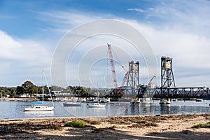 Batemans Bay new bridge construction on a Clyde River. NSW, Australia