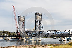 Batemans Bay new bridge construction on a Clyde River. NSW, Australia