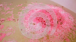 Bath bomb dissolves in water