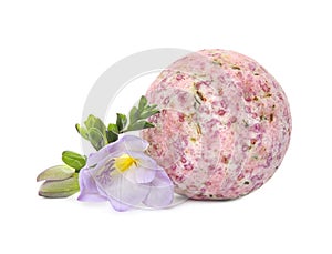 Bath bomb and flower